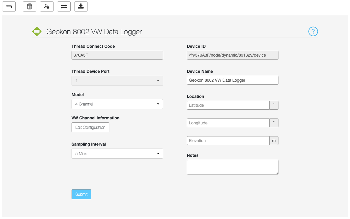 Device Configuration Overview sensemetrics